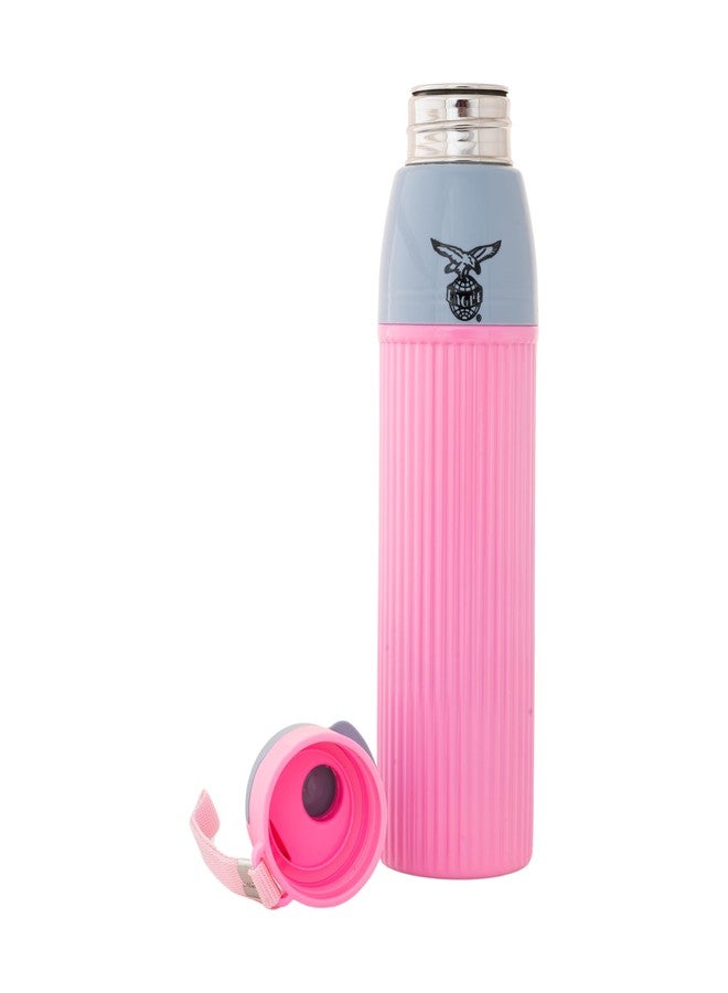 إيجل زجاجة ماء للأطفال من إيجل بريسك معزولة بالبولي يوريثان، تحافظ على الماء دافئًا وباردًا لمدة 4 ساعات (750 مل، وردي، قارورة) - Image 4